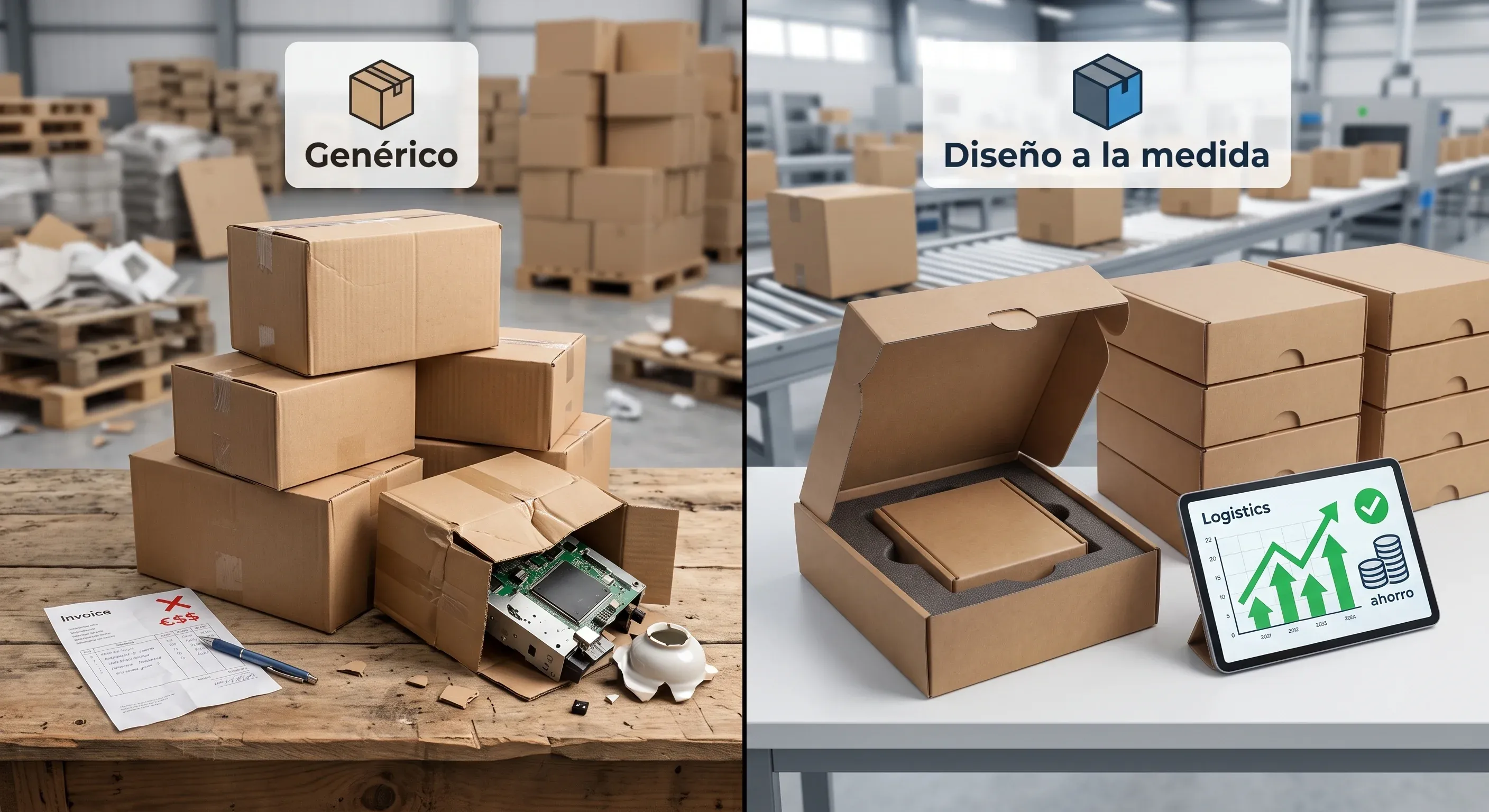 1. El verdadero costo del empaque genérico vs. diseño a la medida